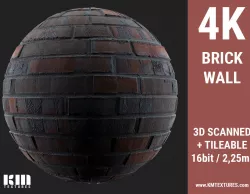3D Scanned 4K Brick Wall Texture