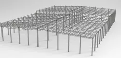 Aircraft hangar of metal Low-poly  3D model