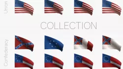 American Civil War Flags 3D Model Collection