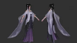 Ancient Chinese beauty Woman Female pretty girl lady Low-poly  3D model