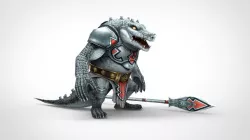 Animals low polygon crocodile warrior Low-poly  3D model