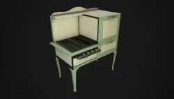 Antique Gas Stove Low-poly  3D model