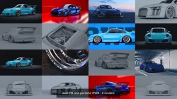 audi R8 and porsche RWB 3D Model Collection