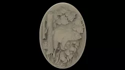 Bear plate 3D models for artcam and aspire 3D model