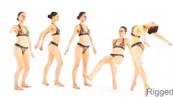 Beautiful woman in a swimsuit rigged and animated 107 Low-poly  3D model