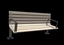 Bench03 Low-poly  3D model