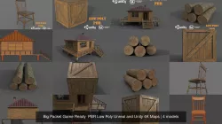 Big Packet Game Ready  PBR Low Poly Unreal and Unity 4K Maps 3D Model Collection