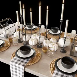 Black tableware 3D model
