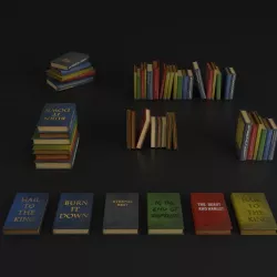 BOOK AND BOOKS Low-poly  3D model