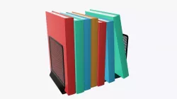 Book mesh holder with books 3D model