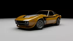 Brandless 70s aggressive muscle-sports coupe Low-poly  3D model