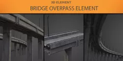 Bridge Overpass 3D Element Low-poly  3D model