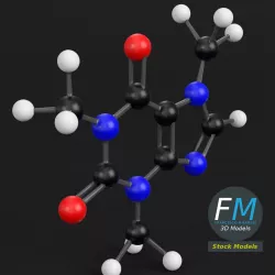 Caffeine molecule 3D model