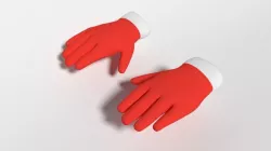 Cartoon Christmas Gloves 3D model