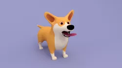 Cartoon dog Corgi 3D model 3D model