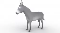 Cartoon Donkey - Rigged Low-poly  3D model