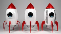 cartoon rocket 3D model