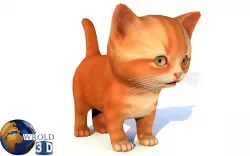 Cat Cute Kitten Lowpoly Rigged 3D Model Low-poly  3D model