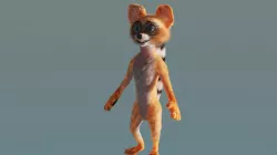 Character Raccoon in low-poly  model cartoon-style 3D model
