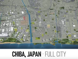  Chiba- city and surroundings Low-poly  3D model