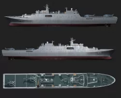 Chinese Navy Type 071 Amphibious Transport Dock Yuzhao-class Low-poly  3D model
