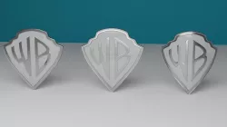Chrome Warner Bros Logo 3D model