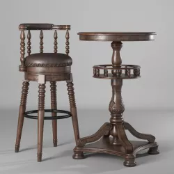 Classic Stool with Table 3D model
