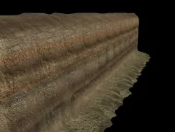 Cliffs with geological structure and LOD Low-poly  3D model