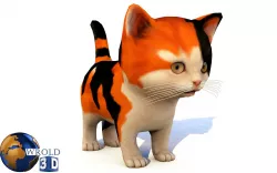 Cute Kitten Rigged Lowpoly 3D Model Low-poly  3D model