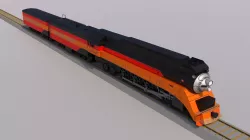 Daylight Steam Locomotive Train 3D model