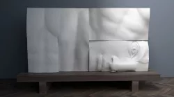 Designer Sideboard with antique stucco 3D model