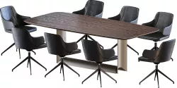 Dragon Wood Table Wendy Chair by Cattelan Italia 3D model