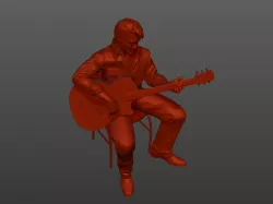 elvis presley king rock music musician statue printable 3D model