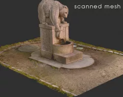 Fishing bear fountain scanned model 3D model