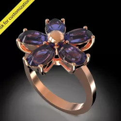 Flower ring 3D model