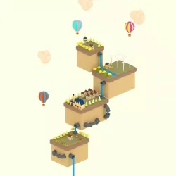 Flying low poly City Low-poly  3D model
