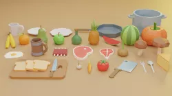 Fruits and Vegetables Low Poly 3D Models - Food Collection Vol 1 Low-poly  3D model