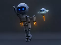 Full Rigged Jetpack Robot 3D model