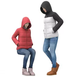 Girl in a down jacket 3D model