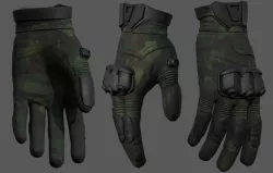 Gloves military combat soldier armor scifi fantasy  Low-poly  3D model