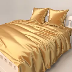 Gold Satin Bedding Set 3D model
