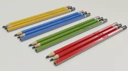Graphite pencils pack Low-poly  3D model