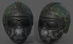 Helmet scifi armor combat military fantasy cyborg  Low-poly  3D model