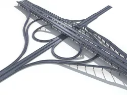 Highway Road Viaduct Flyover-12 3D model