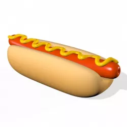 Hotdog Bread Roll Bun Sandwich model 3D model