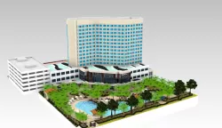 Hotel with Swimming Pool Exterior 3D model