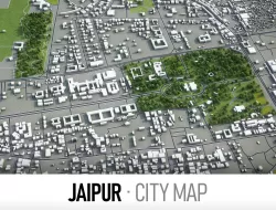 Jaipur - city and surroundings Low-poly  3D model