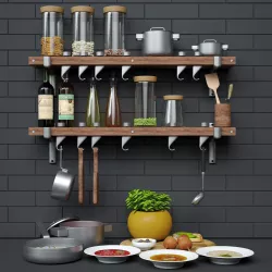 Kitchen set Storage racks GSF701 Cooking Pots 3D model