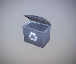 Large Gray Trash PBR low-poly game ready Low-poly  3D model