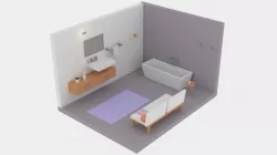 Low-poly Cartoon Bathroom Pack Low-poly  3D model